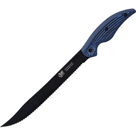 Cuda Professional Titanium Non Stick Serrated Knife With Sheath 9""