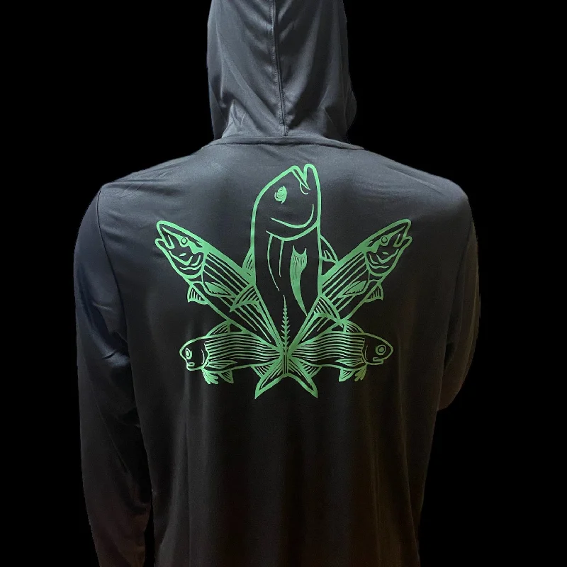 HFG -Green Fish Reflective UV Protection Hoodie (Black)