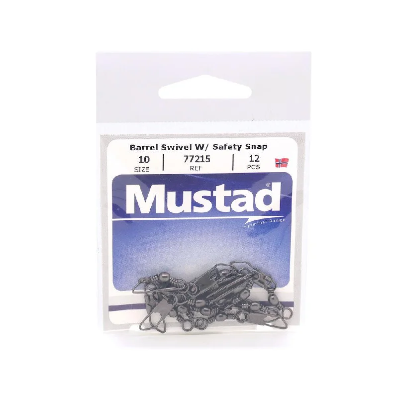 Mustad Barrel Swivels with Safety Snap